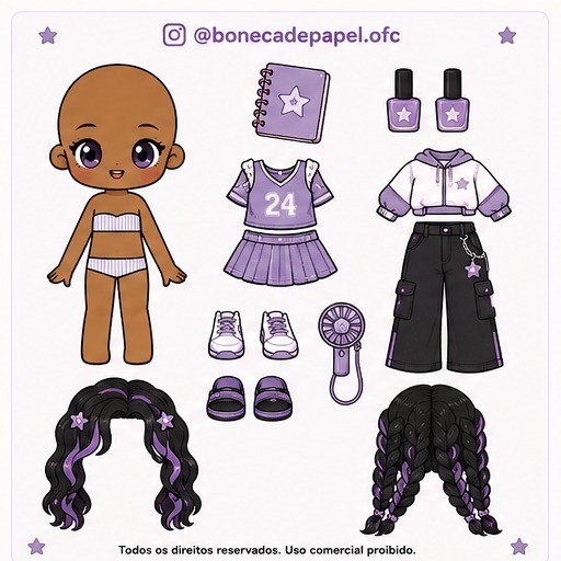 Boneca de papel para imprimir e vestir — modelo 2